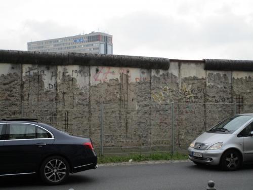 One of the remaining pieces of the actual Berlin Wall.